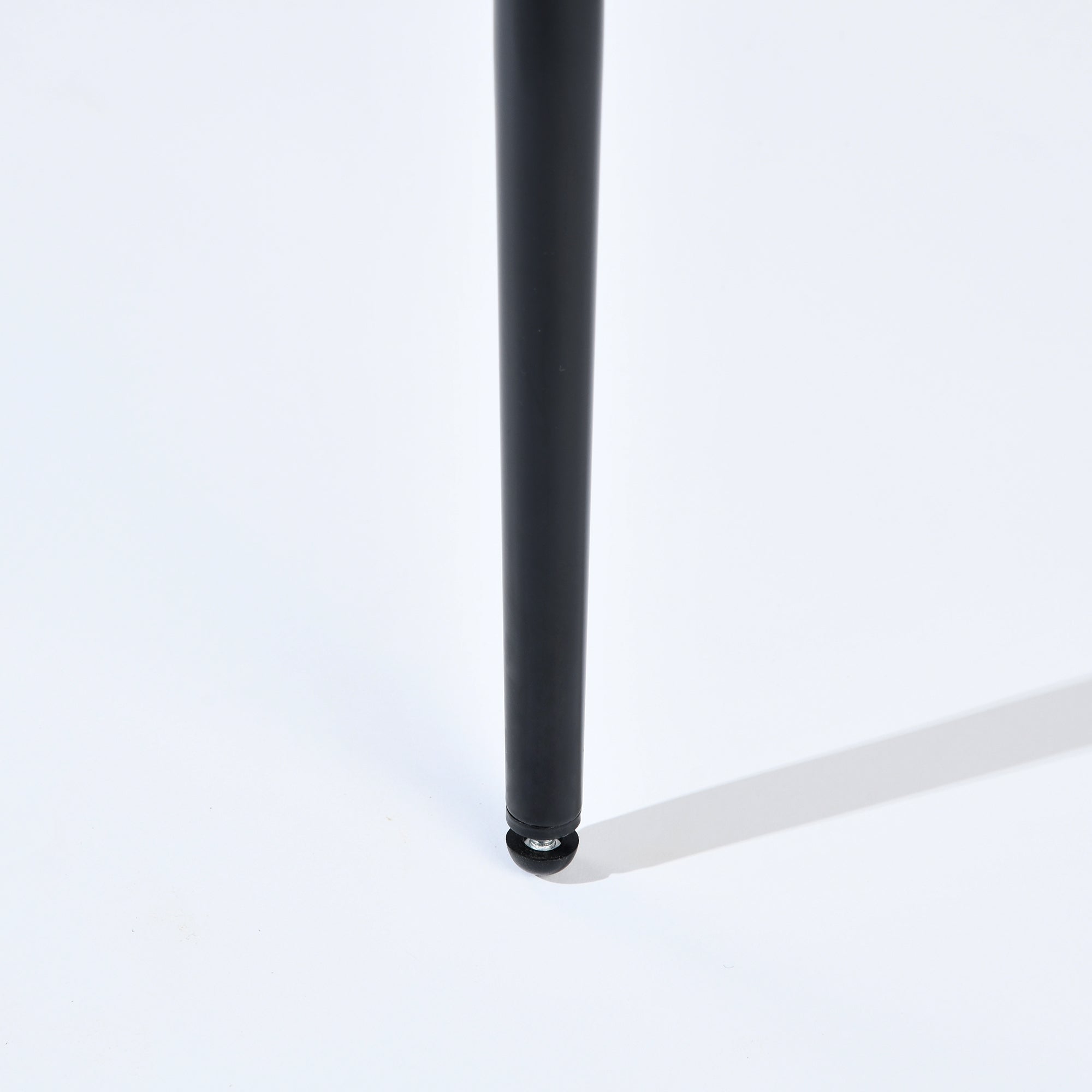 Set of Four Beige and Black Fabric and Steel Dining Side Chairs