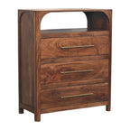 30" Brown Solid Wood Two Drawer Sideboard