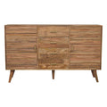 59" Brown Solid Wood Six Drawer Sideboard