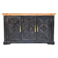 59" Brown Solid Wood Two Drawer Sideboard
