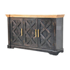 59" Brown Solid Wood Two Drawer Sideboard