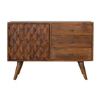 35" Brown Solid Wood Four Drawer Sideboard