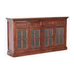 65" Brown Solid Wood Six Drawer Sideboard