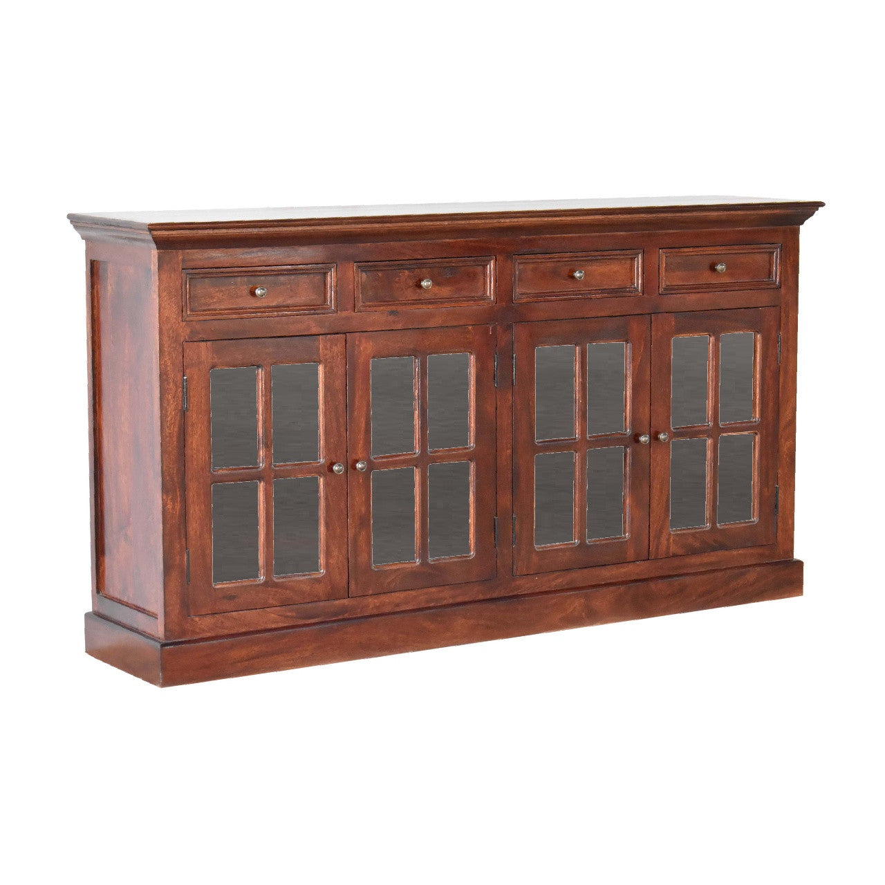 65" Brown Solid Wood Six Drawer Sideboard