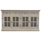 65" Brown Solid Wood Four Drawer Sideboard