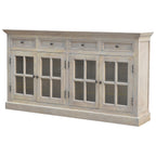 65" Brown Solid Wood Four Drawer Sideboard