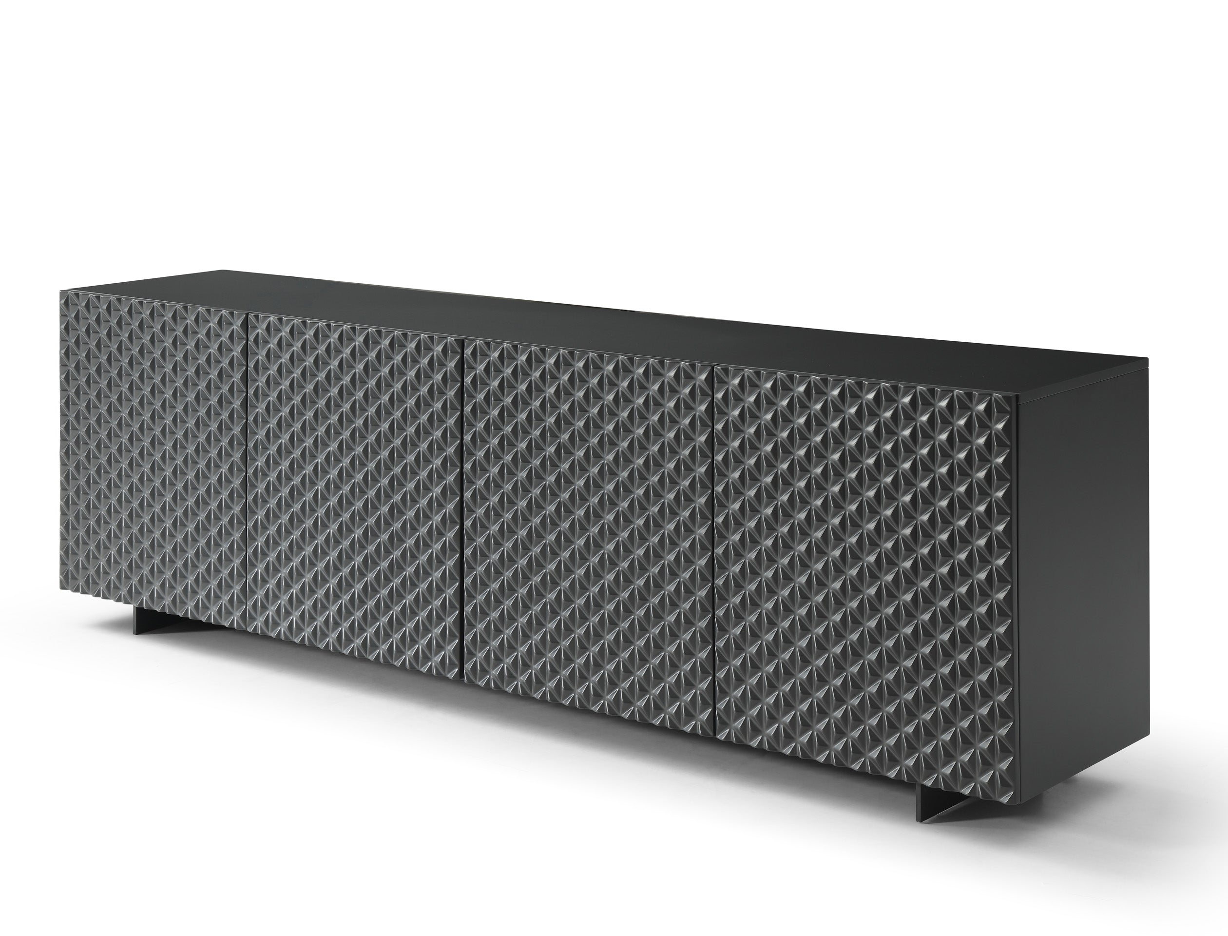 94" Dark Gray Wood Sideboard Soft Close with Four Doors