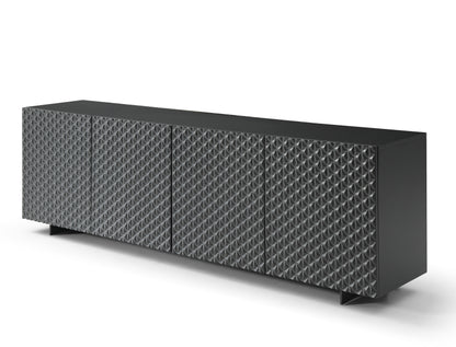 94" Dark Gray Wood Sideboard Soft Close with Four Doors
