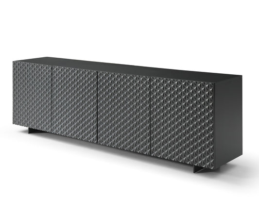 94" Dark Gray Wood Sideboard Soft Close with Four Doors