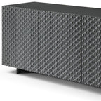 94" Dark Gray Wood Sideboard Soft Close with Four Doors