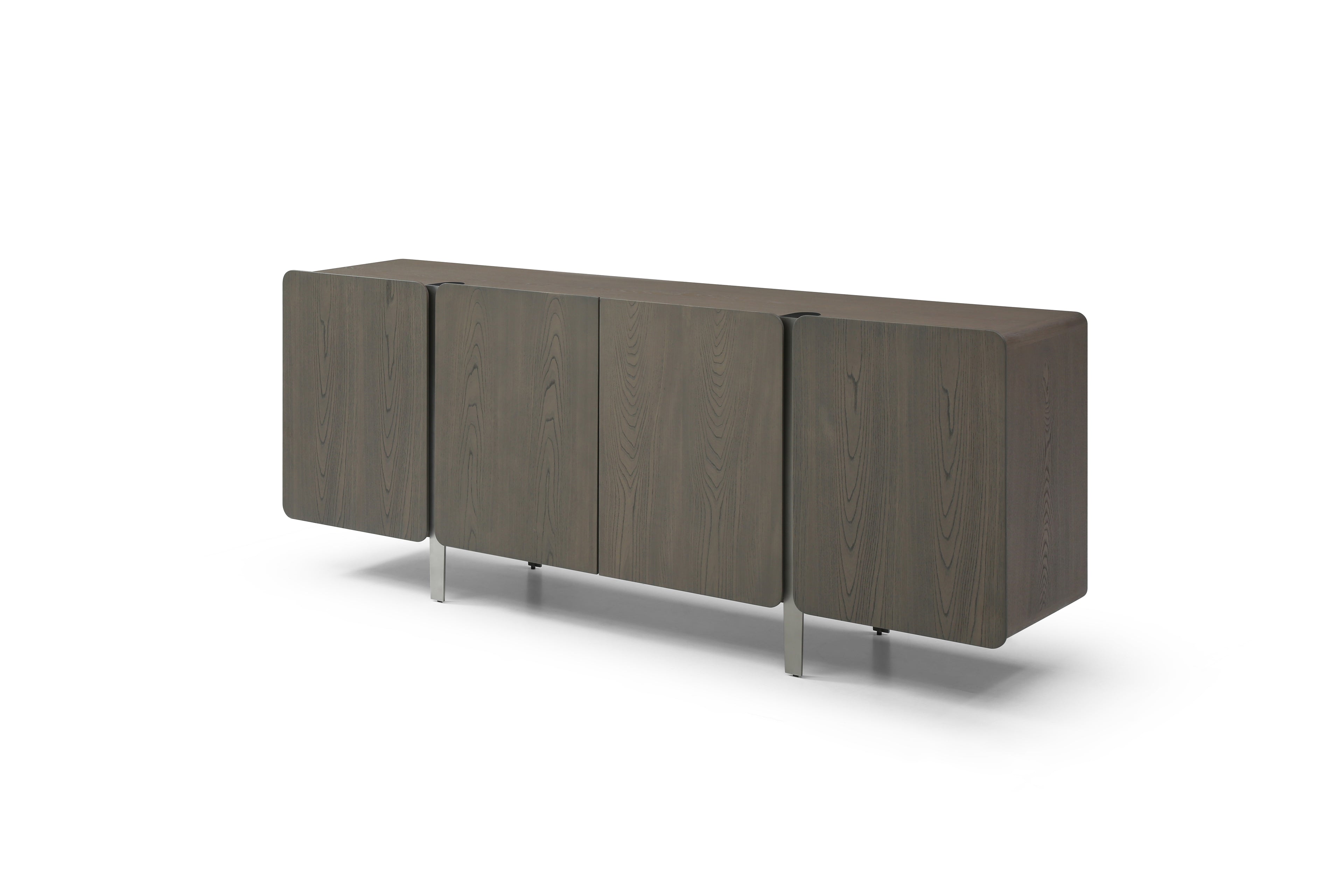 79" Light Gray Wood Sideboard With Four Doors