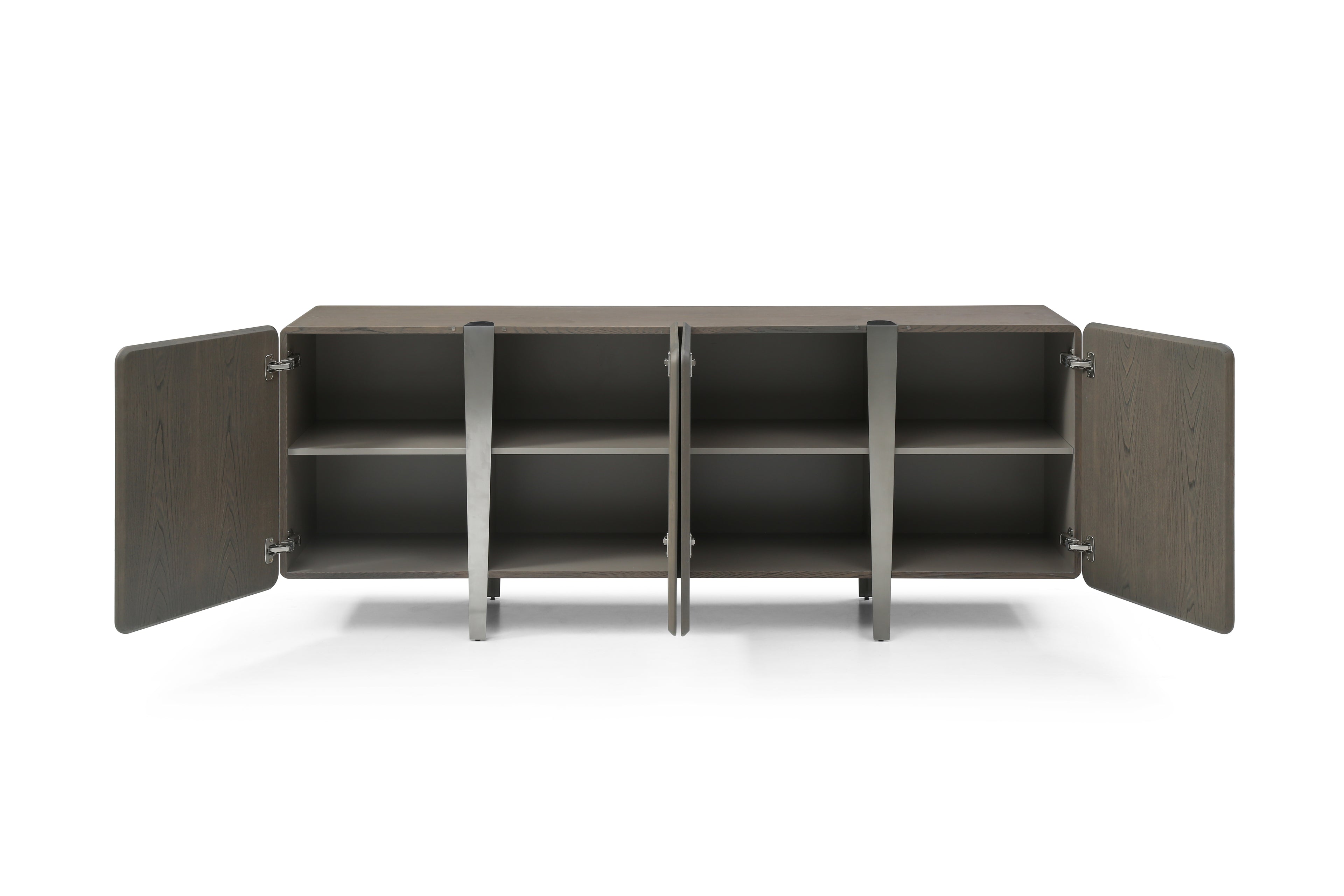 79" Light Gray Wood Sideboard With Four Doors