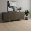 79" Light Gray Wood Sideboard With Four Doors