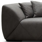 126" Gray Nubuck Leather Wood Sofa