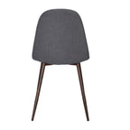 Set of Four Gray and Brown Fabric and Steel Dining Side Chairs