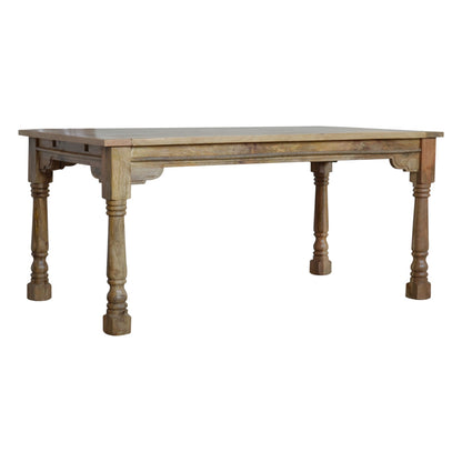 65" Brown Solid Wood Self-Storing Leaf Extendable Dining Table