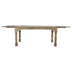 65" Brown Solid Wood Self-Storing Leaf Extendable Dining Table
