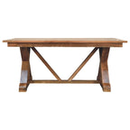 71" Brown Solid Wood Trestle Base Dining Table