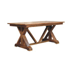 71" Brown Solid Wood Trestle Base Dining Table