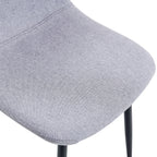 Set of Four Gray and Black Fabric and Metal Dining Side Chairs