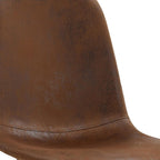 Set of Four Brown Suede and Metal Dining Side Chairs