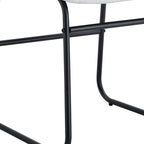 Set of Four White and Black Faux Leather and Metal Dining Side Chairs