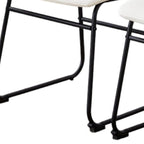 Set of Four White and Black Faux Leather and Metal Dining Side Chairs