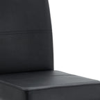 Set of Four Black and Silver Faux Leather and Metal Dining Side Chairs