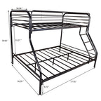 Twin-Over-Full Metal Bunk Bed, Heavy Duty Bunk Bed,Easy Assembly With Enhanced Upper-Level Guardrail, White