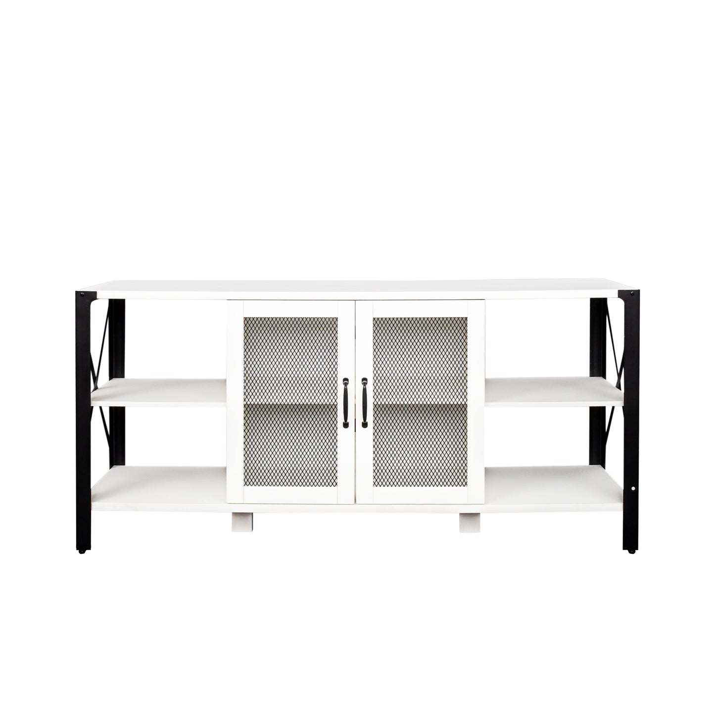 TV Stands For Living Room, Industrial TV Stand For Bedroom Furniture, Farmhouse TV Stand 80 Inch Television Stand , Modern Horizontal Wood And Metal Open Bookshelf