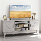 Farmhouse TV Stand For TVs Up To 65 Inches With 2 Barn Door Cabinets