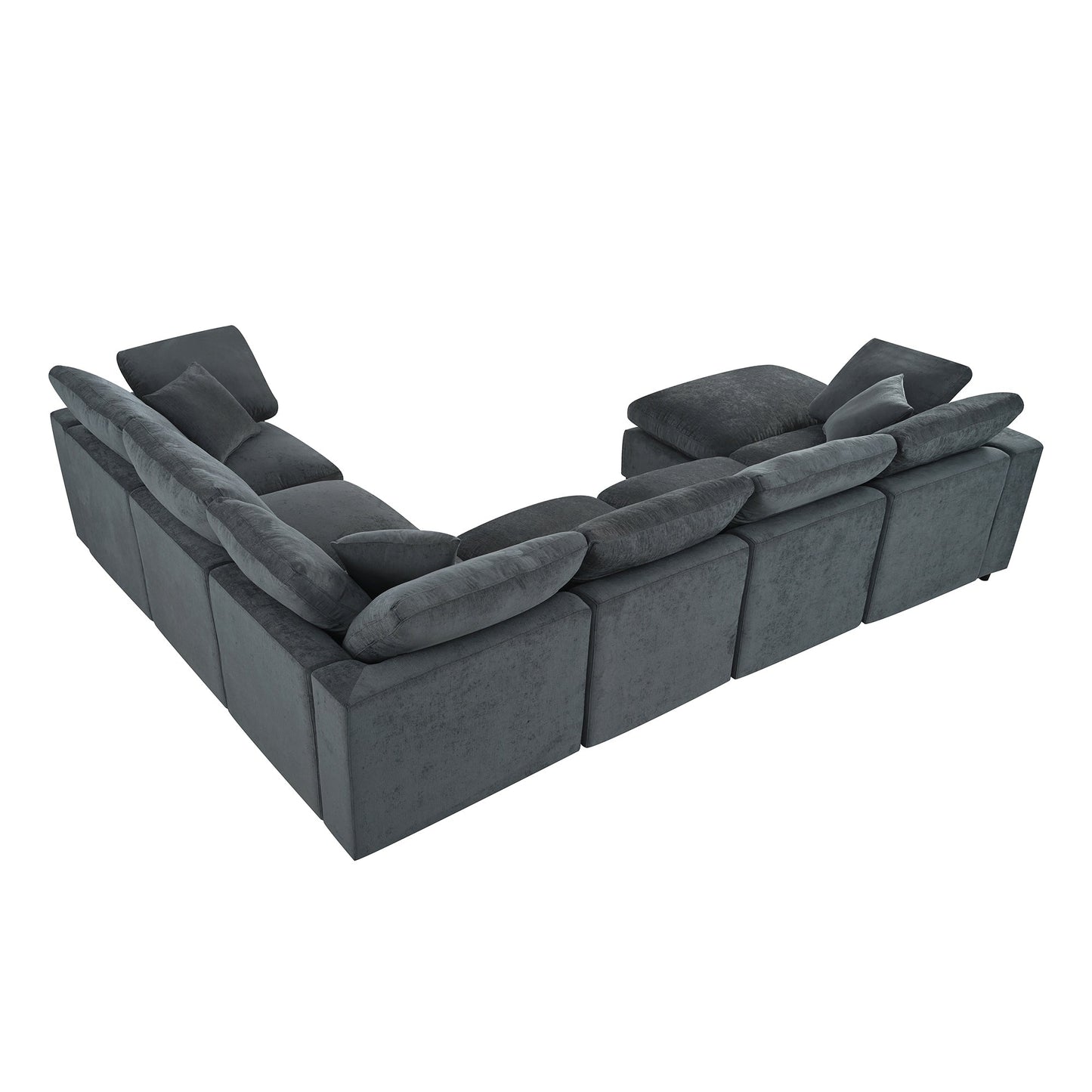 U_Style 120.8" Extra Large 7-Seater Modular Sectional Sofa