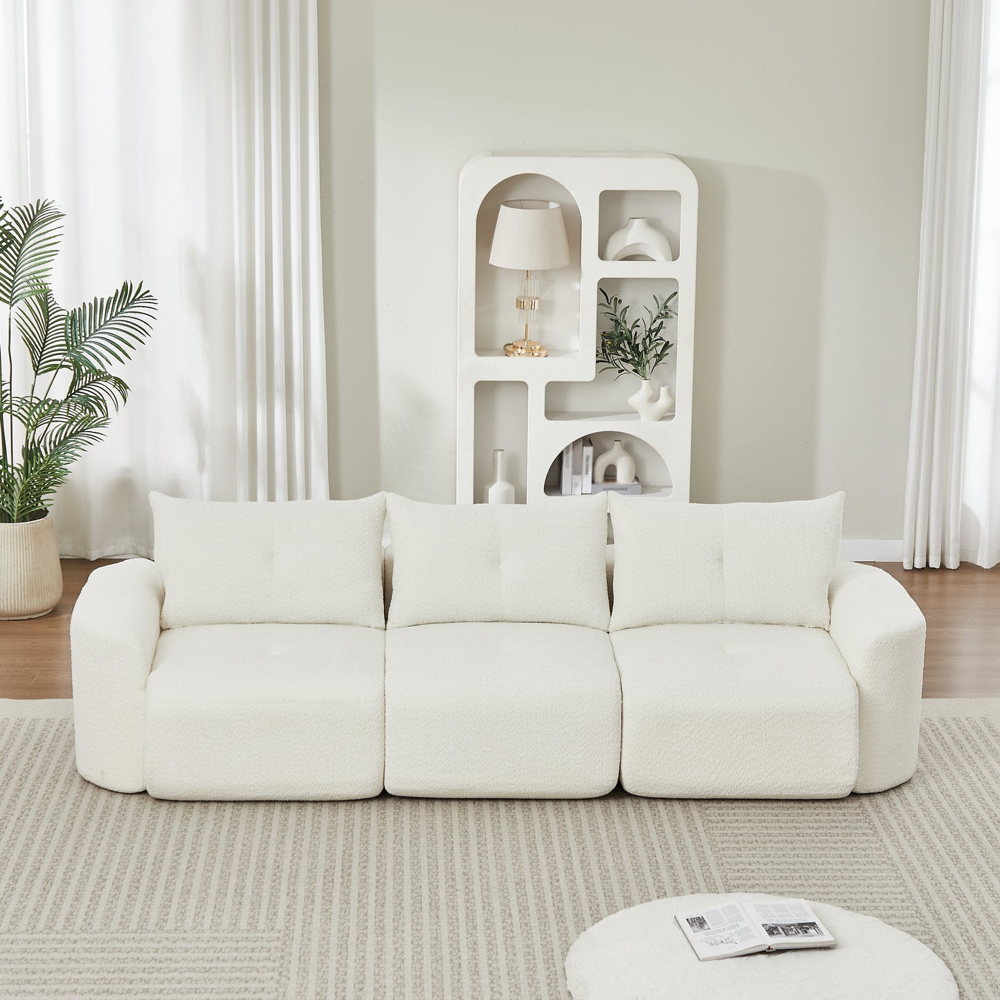 Chenille Sofa for Living Room - 109" Large Modern 3-Seater
