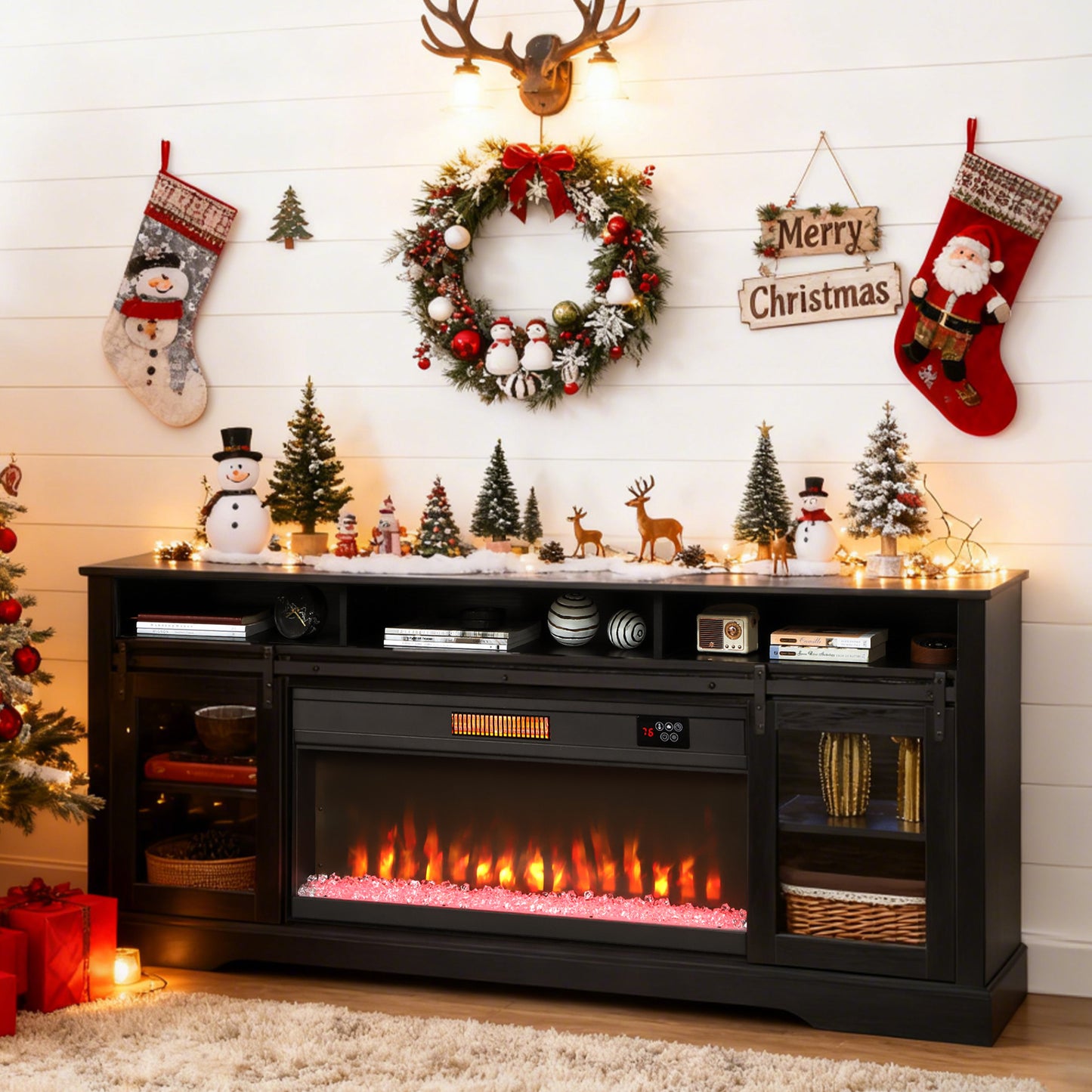 Fireplace TV Stand for TVs Up to TV Console with Electric Fireplace