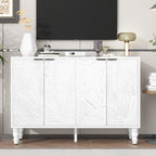 VIBE HAUS 47.2'' Modern TV Stand, Entertainment Center Media Console With 2 Spacious Storage Space, Solid Wood Legs And Anti-tip Device For Living Room, Up To 43''