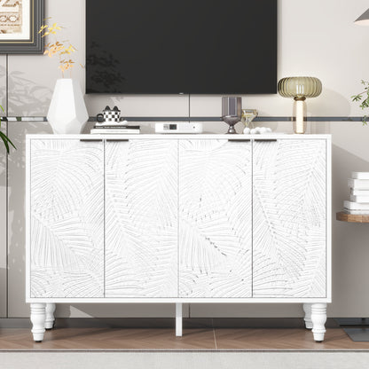 VIBE HAUS 47.2'' Modern TV Stand, Entertainment Center Media Console With 2 Spacious Storage Space, Solid Wood Legs And Anti-tip Device For Living Room, Up To 43''
