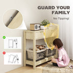 35" Console Table with Storage, Narrow Entryway Table with Fluted Panel Drawers and Shelf for Hallway, Natural