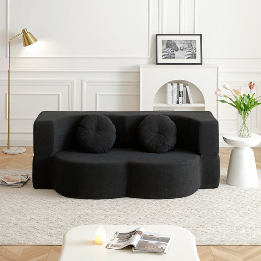 2-in-1 Folding Sofa Bed with Pillow, Twin Sleeper Sofa
