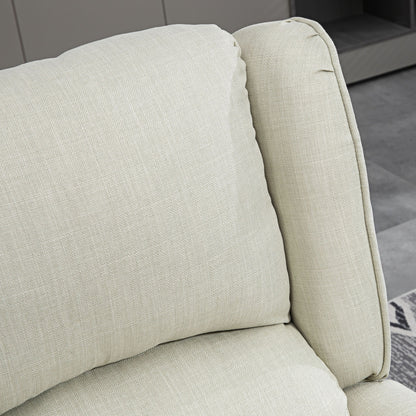 Vibrating Massage Recliner Chair with Heat, Wingback Push Back Reclining Chair for Living Room, Beige