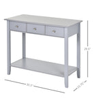 Console Table Industrial Desk with Drawer Bottom Shelf & Large Tabletop for Entryway or Living Room