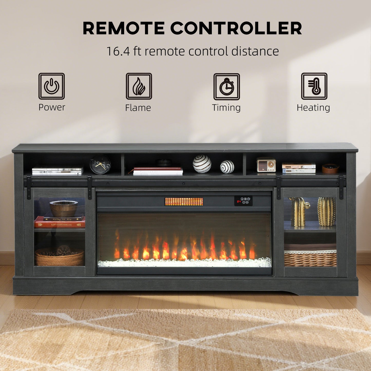 Fireplace TV Stand for TVs Up to TV Console with Electric Fireplace