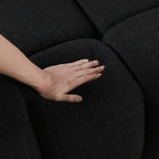 87.4 Length ,35.83inch Deepth ,human Body Structure For USA People, Marshmallow Sofa,boucle Sofa ,3 Seater, Black BOUCLE