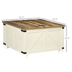 Farmhouse Coffee Table with Storage, Large Square Coffee Table for Living Room Furniture, Wooden Center Table