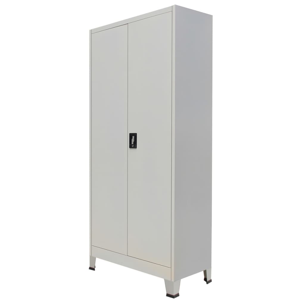 Office Cabinet Grey Steel Medium Height-Adjustable Shelves