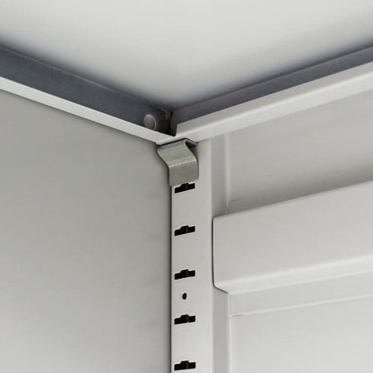Office Cabinet Grey Steel Medium Height-Adjustable Shelves