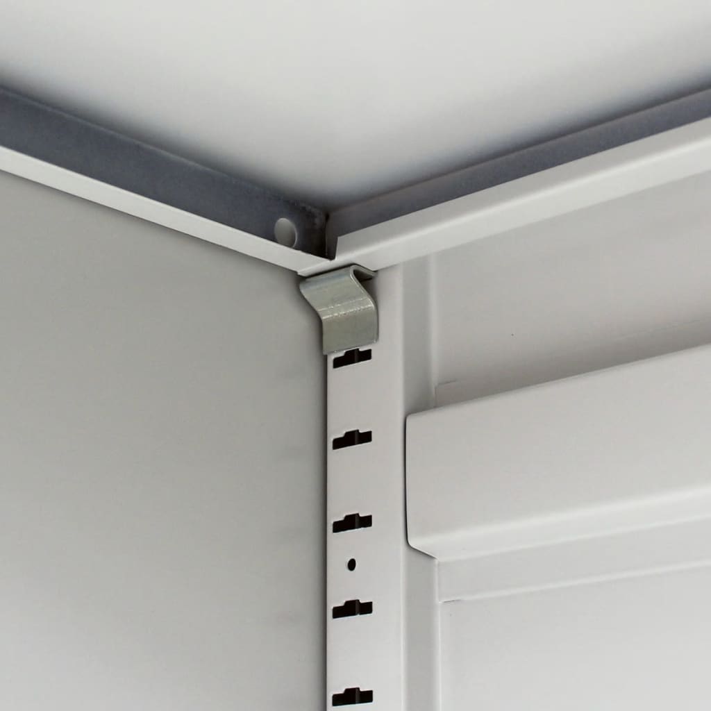 Office Cabinet Grey Steel Medium Height-Adjustable Shelves