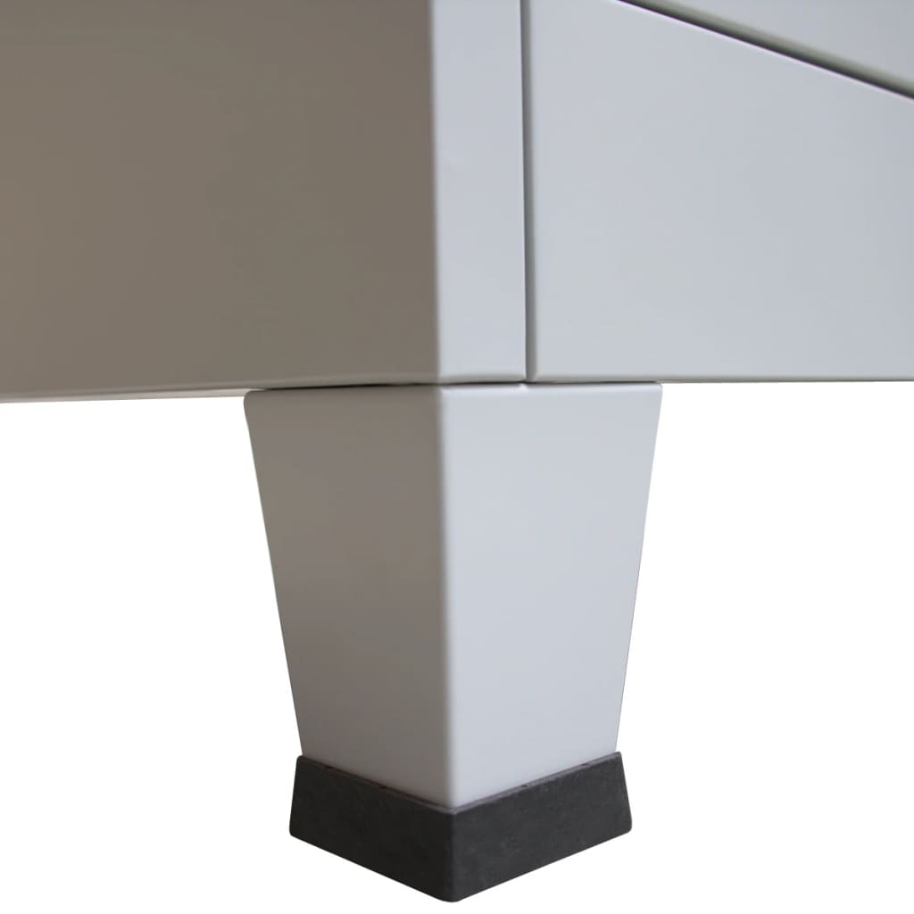 Office Cabinet Grey Steel Medium Height-Adjustable Shelves