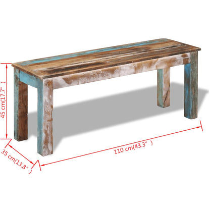 Bench Multicolour Solid reclaimed wood Medium Durable