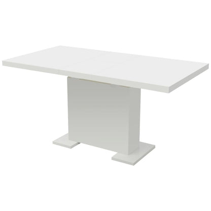 Kitchen Table High gloss white MDF and Steel Extendable