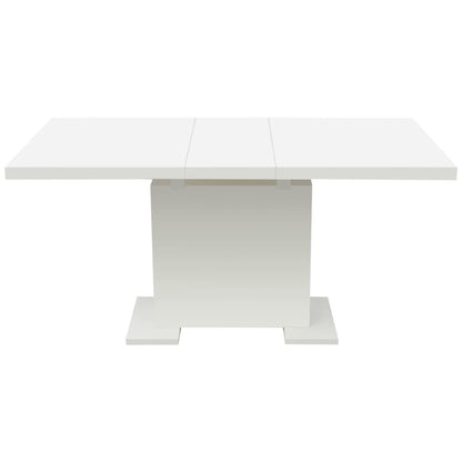 Kitchen Table High gloss white MDF and Steel Extendable